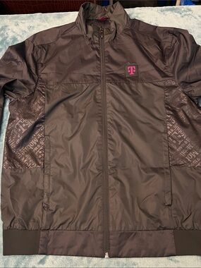 T-Mobile Black Windbreaker Jacket with Pink Logo , perfect condition